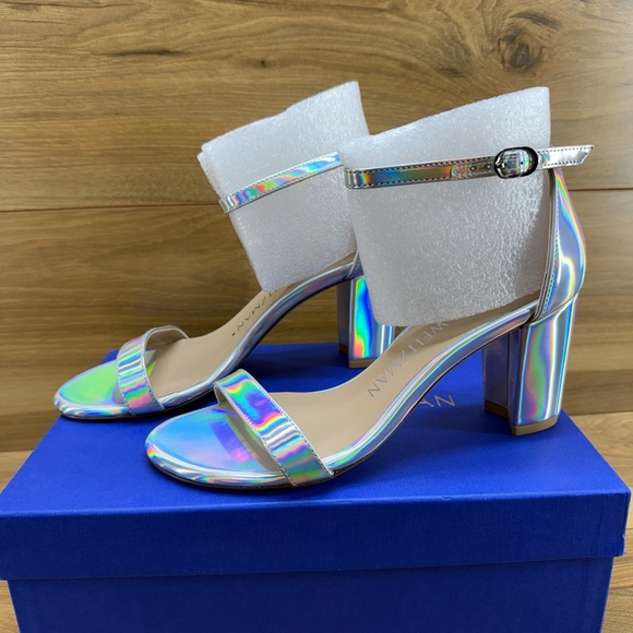 Stuart Weitzman Heels Womens 6.5 Nearlynude Hologram Specchio - Picture 5 of 10